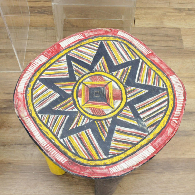Image 4 of lot 3 Nigerian Carved and Painted Stools