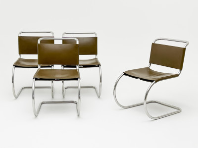 Image for Lot Ludwig Mies van der Rohe for Knoll - MR Chairs, Set of 4