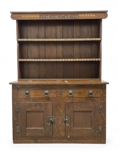 Image for Lot Oak Hutch Cabinet