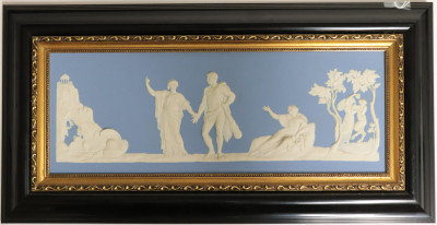 Image for Lot Wedgwood Blue Jasperware Plaque "Hercules"