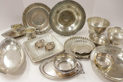 16 Sterling Silver bowls, trays, creamer & sugars