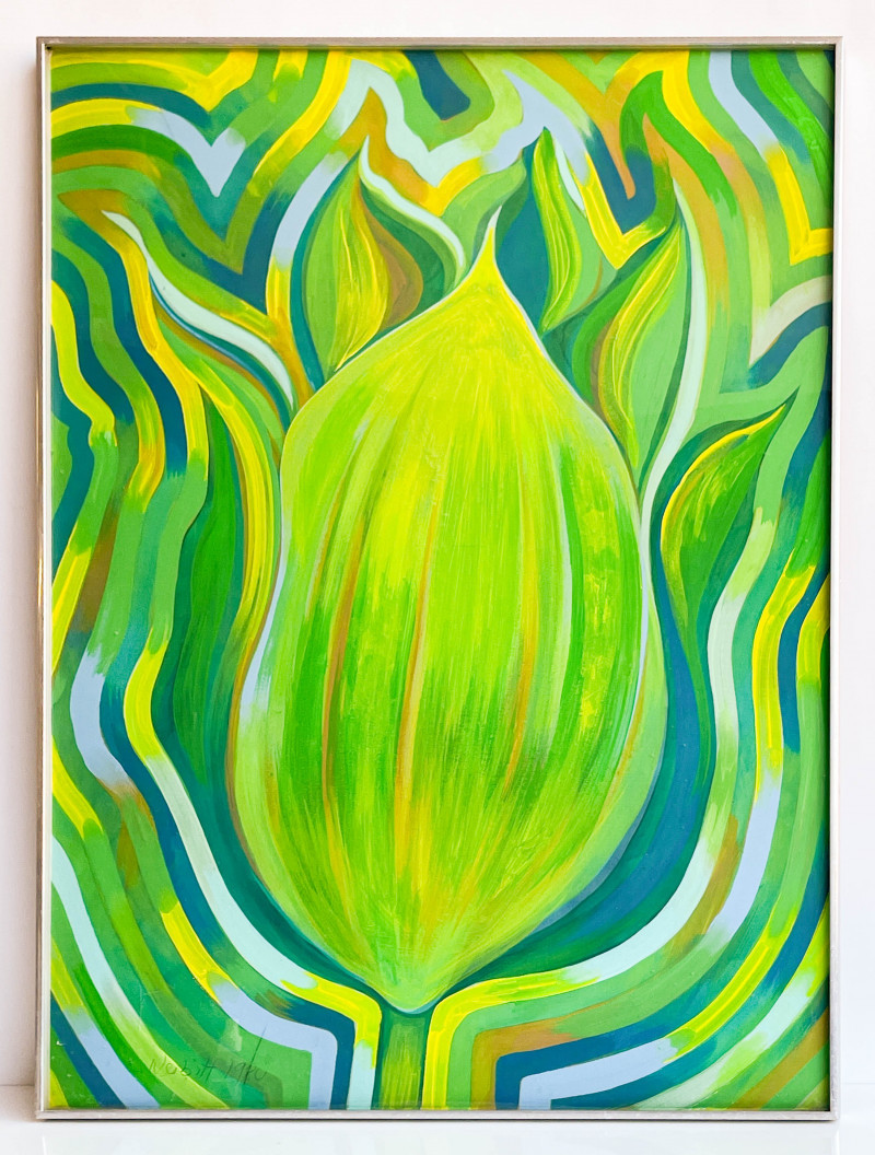 Lowell Nesbitt - Electric Tulip in Green
