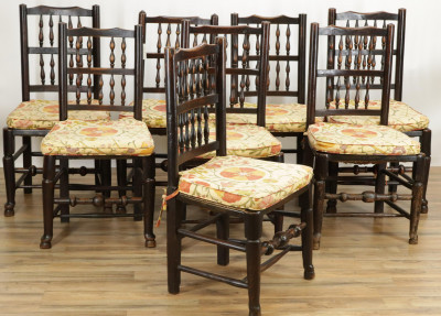 Image for Lot Set of 8 Yorkshire Beech  Oak Dining Chairs