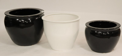 Image for Lot Group of 3 Ceramic Garden Planters