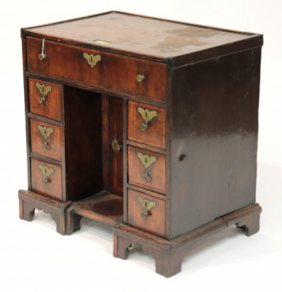 Image for Lot George II Oak & Walnut Kneehole Desk