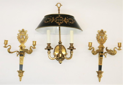Image for Lot French Style Candelabra/ Bouillette Wall Sconce