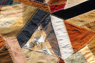 Image 4 of lot 19/20C Crazy Quilt; Three Wool Kilim Pillows