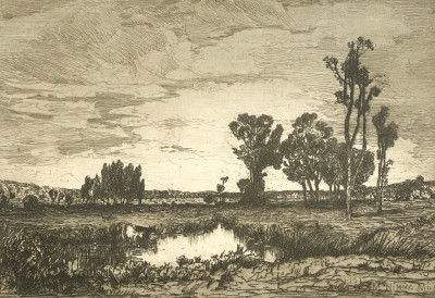 Image for Lot Mary Nimmo Moran - Cattle in a Pond