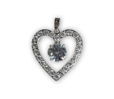 Image for Lot 3.65 ct Diamond Heart Shaped Pendant
