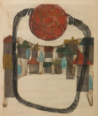 Image for Lot Goro Kumagai, Abstract, color woodblock print