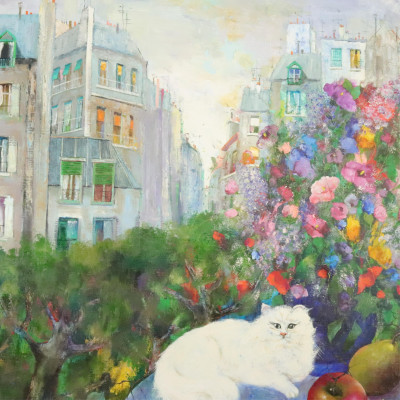 Image for Lot Maurille Prevost  White Cat