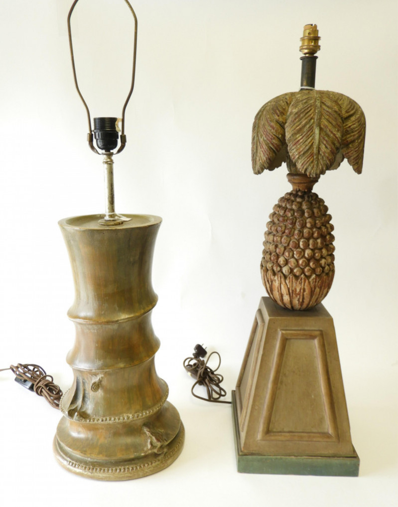 Image 1 of lot 2 Lamps, Bamboo & Pineapple