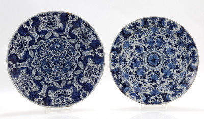 Image for Lot Two 18th C Delft Plates one marked
