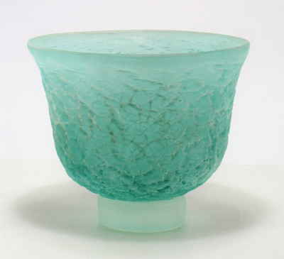 Image for Lot Cendese - Green Scavo Glass Bowl, c.1970