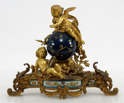 Image for Lot Japy Freres Ormolu and Porcelain Clock, 19th C.