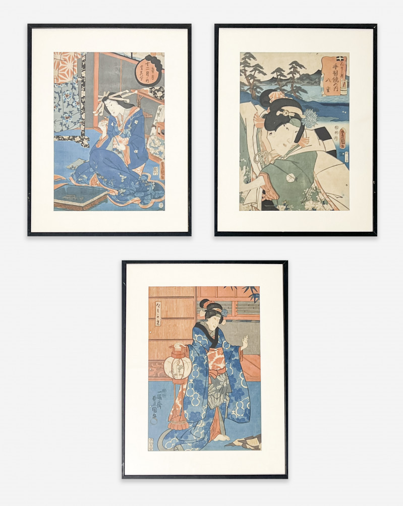 Image 1 of lot 3 Japanese Woodblock Prints, Utagawa Kunisada (Toyokuni III)