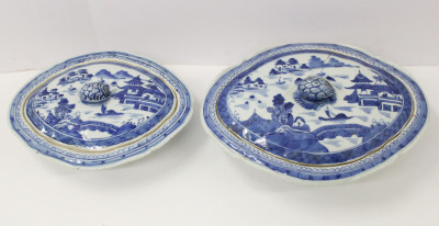 Image for Lot Two Willow Pattern Oblong Tureens