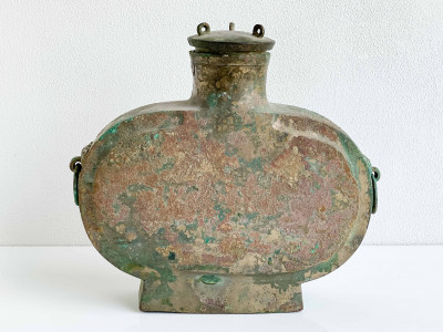 Image for Lot Chinese Bronze Vessel and Cover, Bianhu