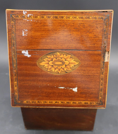 Image for Lot George III Inlaid Mahogany &amp; Sterling Tantalus