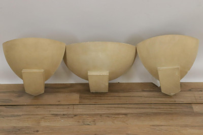 Image for Lot Suite of 3 Art Deco Plaster Wall Lights c 1925