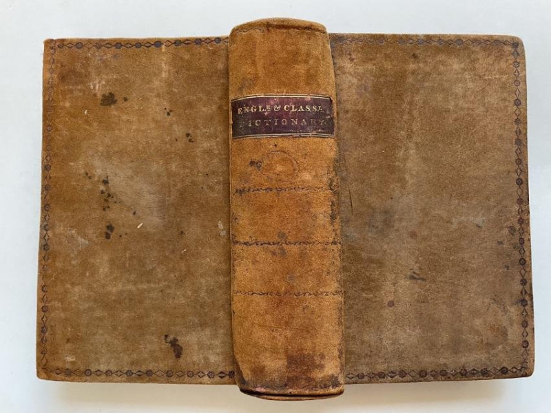 Image 1 of lot 1813 American Dictionary bound in suede