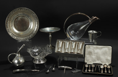 Image for Lot Group of Sterling Silver Utensils & Tableware