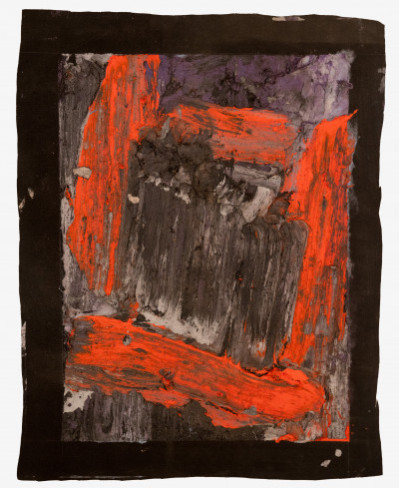 Edvins Strautmanis - Untitled (Composition in orange, violet, and black)