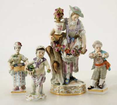Image for Lot 4 Meissen Porcelain Figurines