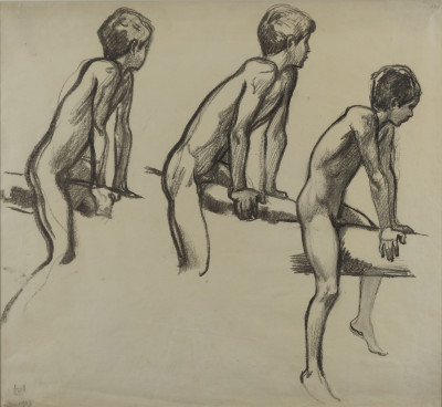 Image for Lot Ludwig von Hofmann - Three Studies of a nude boy on bar
