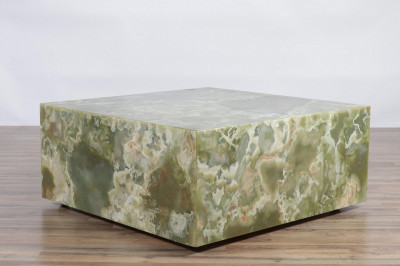Image 3 of lot 1970s American Green Onyx Coffee Table