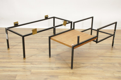Image for Lot Two Modernist Iron Coffee Table Bases c 1950