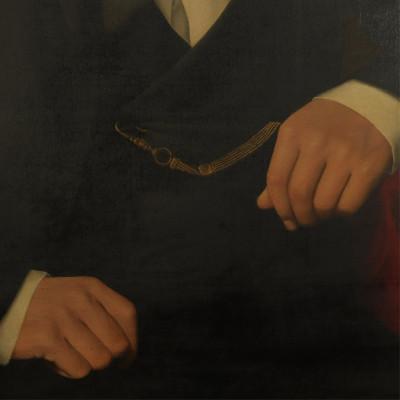 Image 5 of lot 19th C. Portrait of Mr. Brown, oil on canvas