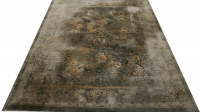 Image for Lot Chinese Floral Sculpted Rug 8 x 10