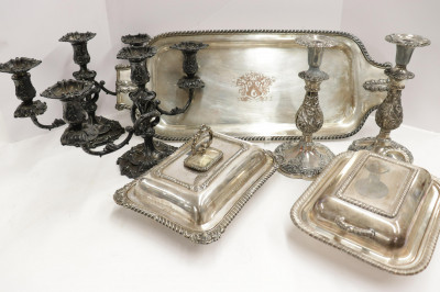 Image for Lot Group of Silverplate Table Pieces