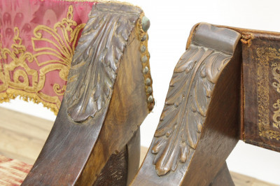 Image 2 of lot 2 Italian Baroque Curule Style Chairs