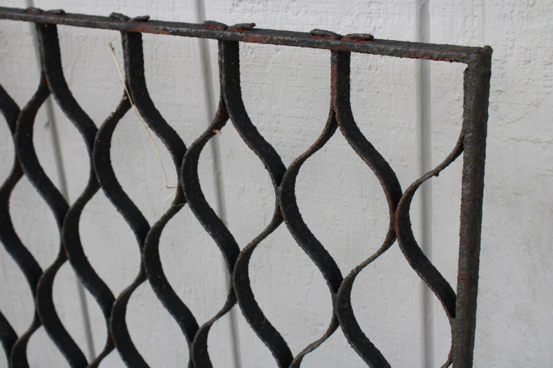 Wrought Iron Gate  Black Painted Panel