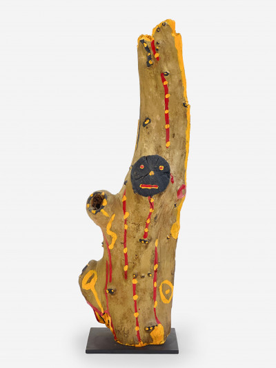 Image for Lot Unknown Artist - Untitled (Painted Tree Limb)