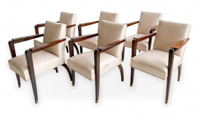 Art Deco Dining Chairs, Set of 6