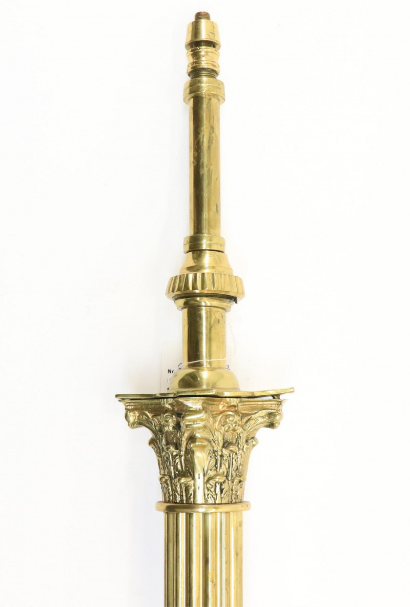 Image 5 of lot 3 Brass Lamps likely English