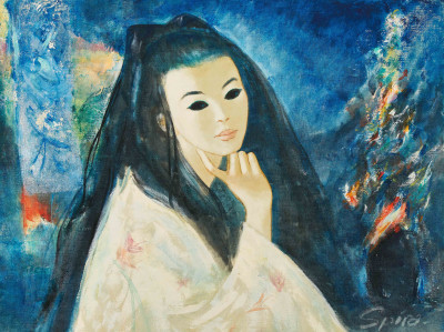 Image for Lot Georges Spiro - Untitled (Geisha with dark eyes)