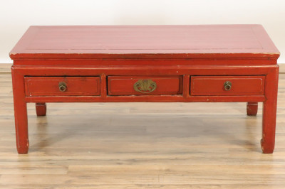 Image for Lot Chinese Scarlet Lacquer Coffee Table