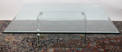 Image for Lot Contemporary Pace Style Brass  Glass Coffee Table