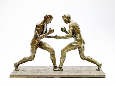 Title Artist Unknown - Figural Group of Boxers / Artist