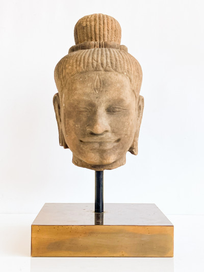 Title Cambodian Carved Sandstone Head of a Buddha / Artist