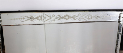 Venetian Etched Glass Overmantel Mirror, E 20th C.
