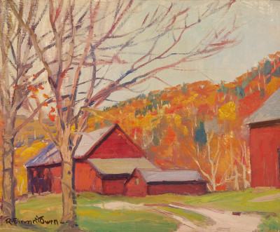 Robert Emmett Owen - Study of Red Barn in Autumn