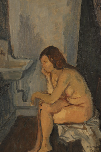 Image for Lot Raphael Soyer - Nude in Washroom, O/C