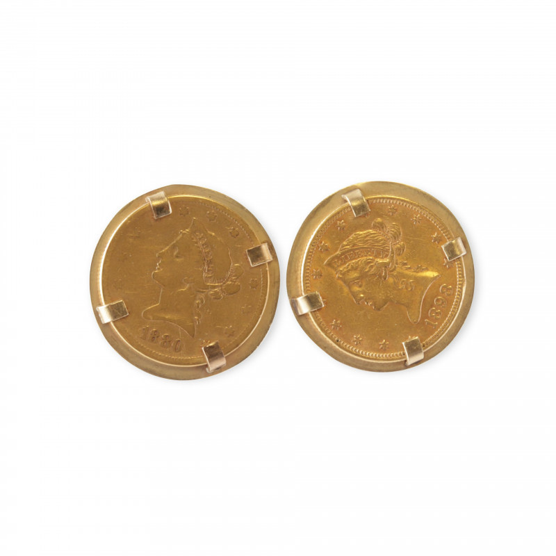 Image 1 of lot 1880  1898 Liberty 10 Gold Coin Cufflinks