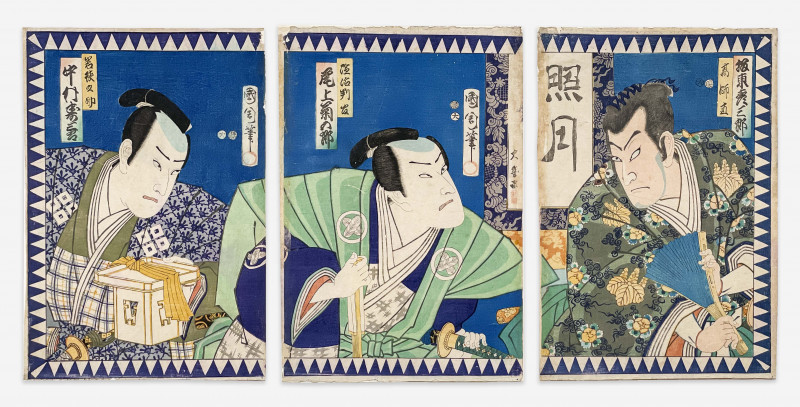Toyohara Kunichika - Kabuki Actors, Triptych