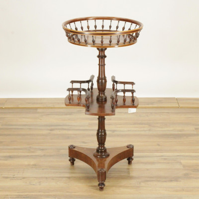 Image for Lot Regency Rosewood Revolving Work Table 19th C